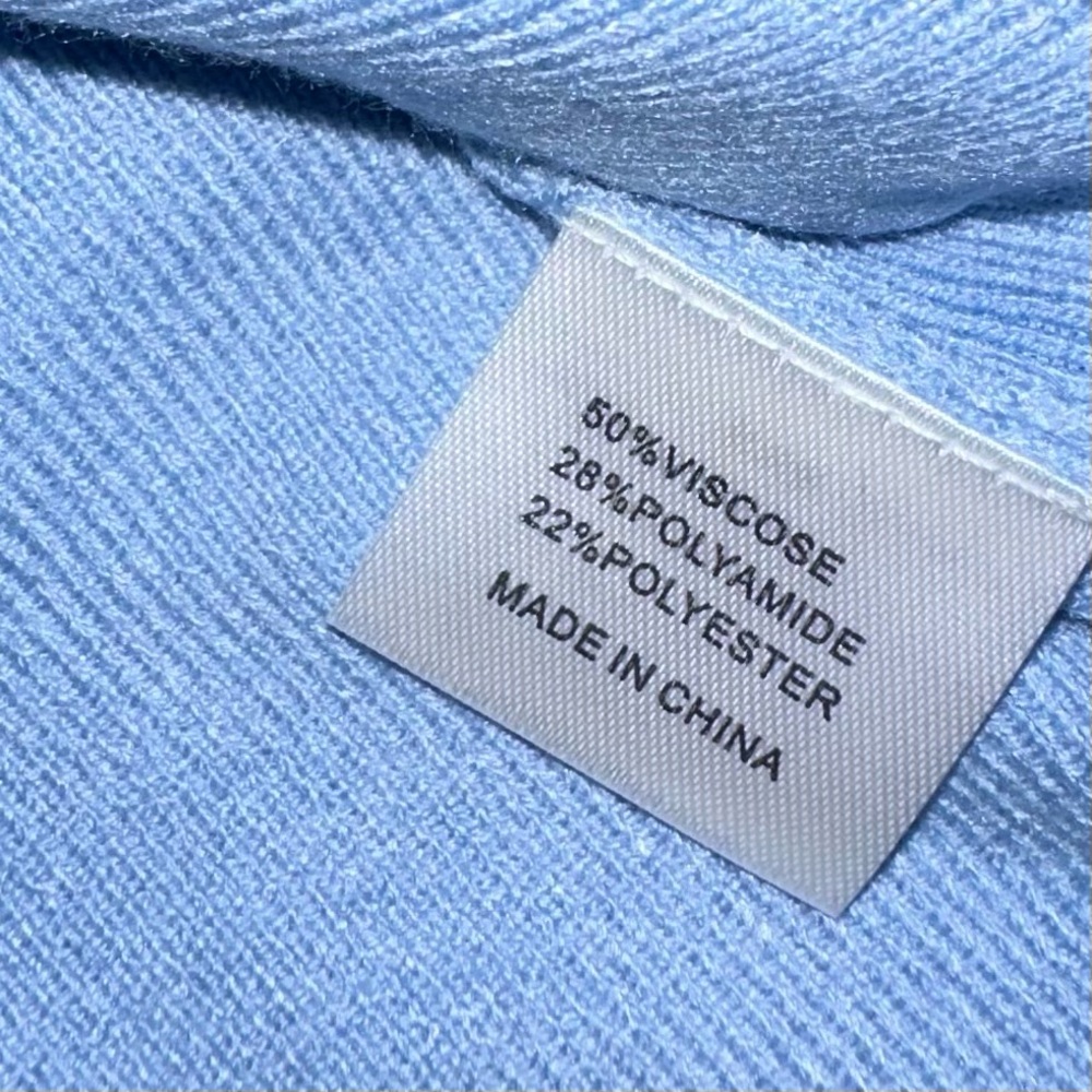 Merokeety Light Blue Sweater Dress with Navy Trim- Large nwt - Picture 9 of 9